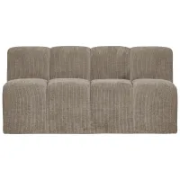 WOOOD Mojo eetbankje 164 cm met rugleuning ribstof donkerzand